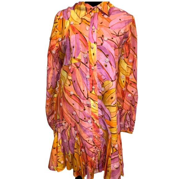 Farm Rio Ombre Bananas Mini Dress SMALL S - Picture 1 of 7